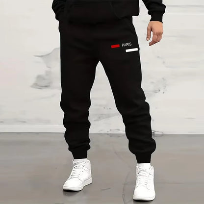 Calça Masculina Casual Nova Estampa Personalizada Verão Slim Respirável Moletom Esportivo Corrida Retrô Preta Festa Social Roupa Urbana