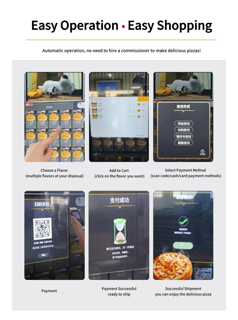 Outdoor Fully Automatic Factory Smart Touch Screen Pizza Vending Machine Wholesalers