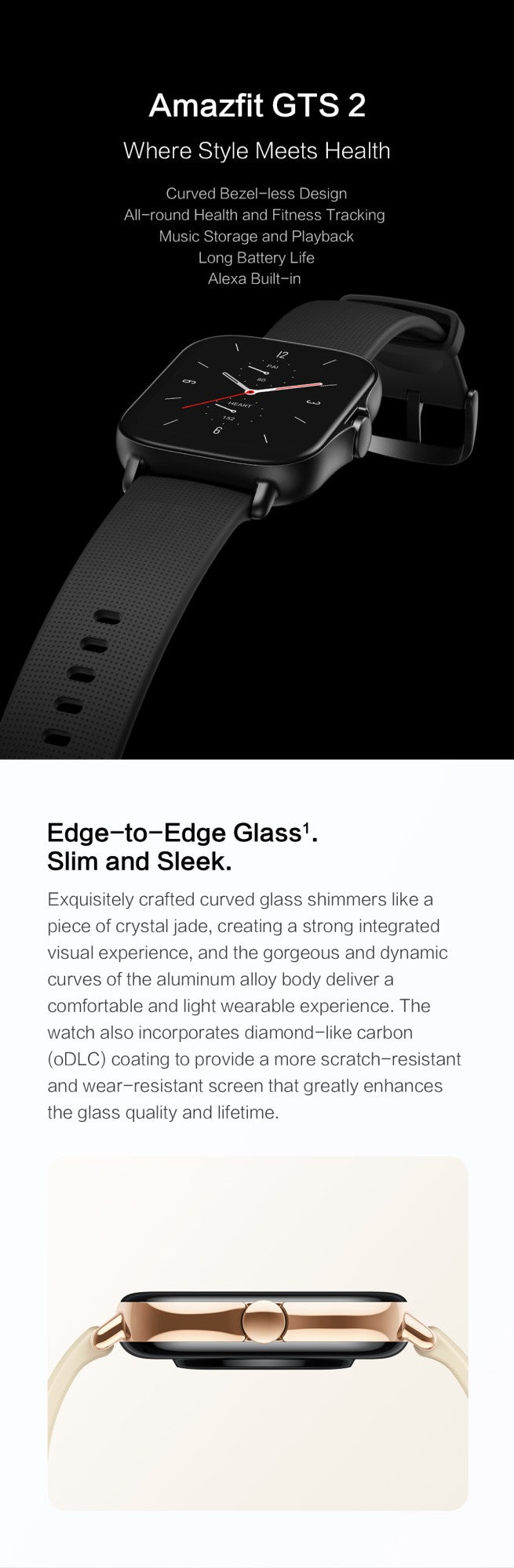 [Nova Versão] Smartwatch Amazfit GTS 2 43mm Rastreamento Completo de Saúde e Fitness Smart Watch com Alexa Integrada