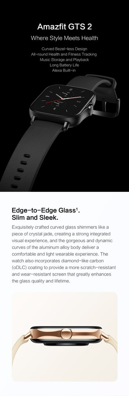 [Nova Versão] Smartwatch Amazfit GTS 2 43mm Rastreamento Completo de Saúde e Fitness Smart Watch com Alexa Integrada