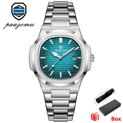 POEDAGAR Luxury Men Quartz Watch Waterproof Date Week Luminous Wristwatch Stainless Steel Men's Watches Male Clock Sports Reloj