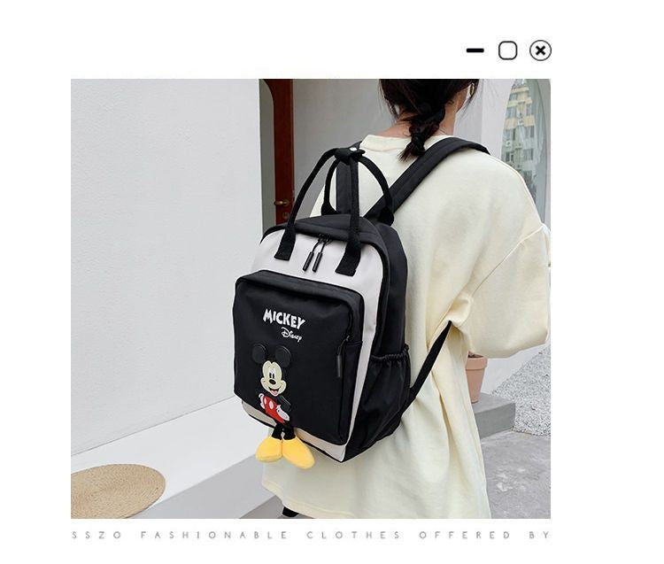 Disney Mickey Mouse Backpack for Kids Cute Cartoon Fashionable Backpack for Students Travel Bag Birthday Gift for Children