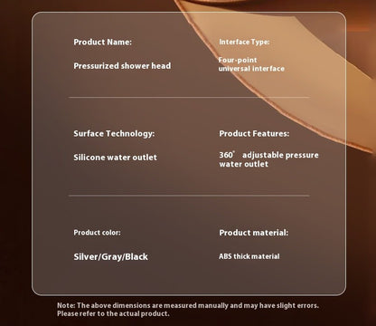 Top spray large water volume pressurized showerhead nozzle pressurized single head shower household shower showerhead