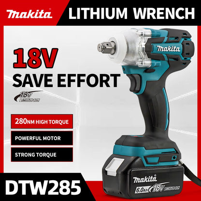 Makita DTW285 Chave de Impacto Elétrica Sem Escova Sem Fio 320N.M Torque Chave 1/2' Ferramentas Elétricas Compatíveis sem Bateria 18V