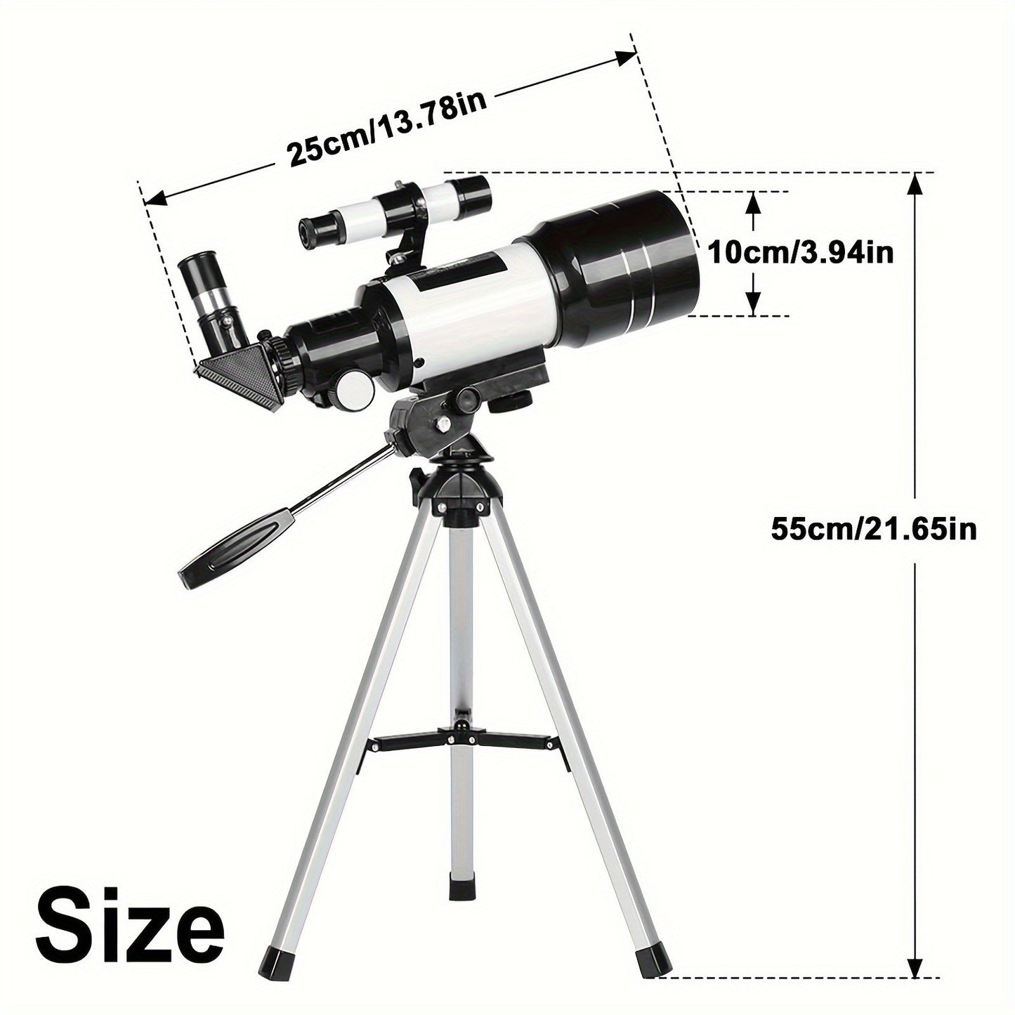 Telescópio 70300, Telescópio Monocular Portátil SUNCORE - Telescópio de Alta Potência com Abertura de 70mm para Adultos com Tripé e Adaptador de Celular
