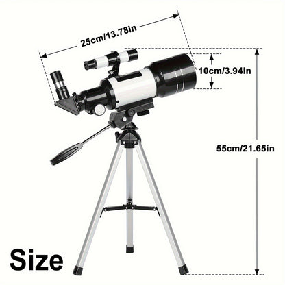 Telescópio 70300, Telescópio Monocular Portátil SUNCORE - Telescópio de Alta Potência com Abertura de 70mm para Adultos com Tripé e Adaptador de Celular