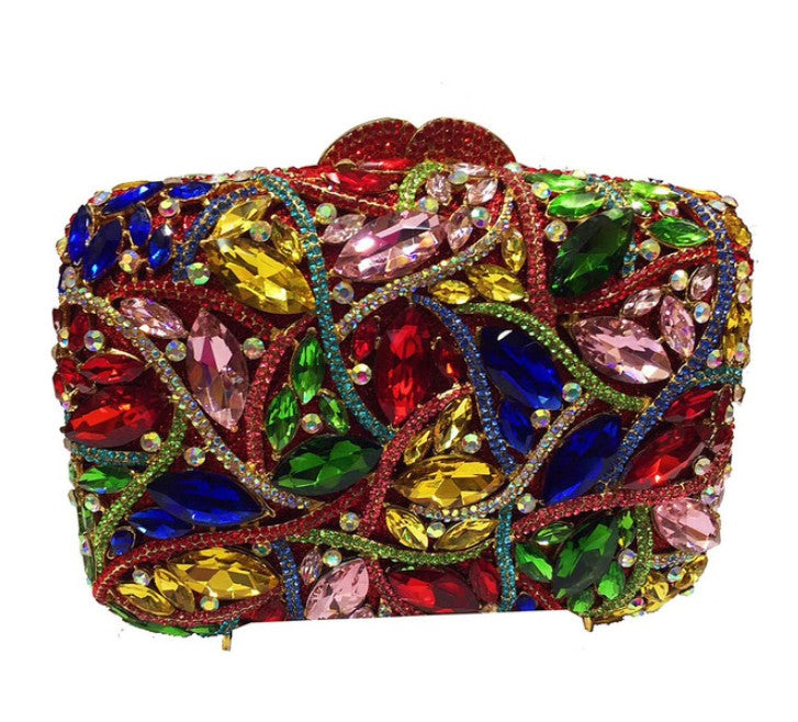 15 Colors Women Rhinestones Evening Bags Metal Diamond Mianudiere Handbag Bridal Clutches Wedding Party Stone Clutch Purse Bags