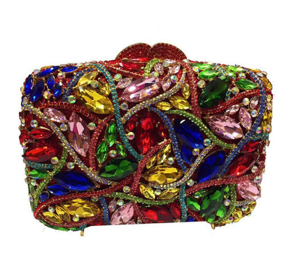 15 Colors Women Rhinestones Evening Bags Metal Diamond Mianudiere Handbag Bridal Clutches Wedding Party Stone Clutch Purse Bags