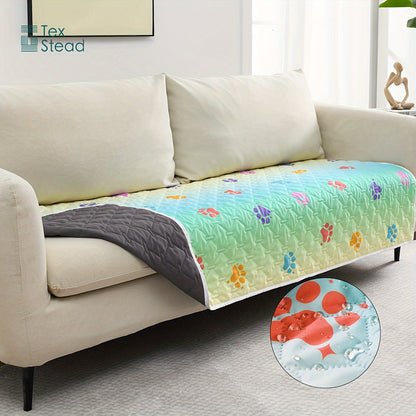 Capa para Cama de Cachorro Antivazamento, Trocador Reversível, Tapete Reutilizável para Acampamento (Crianças/Pets), Manta Lavável com Estampa de Patinhas de Cachorro