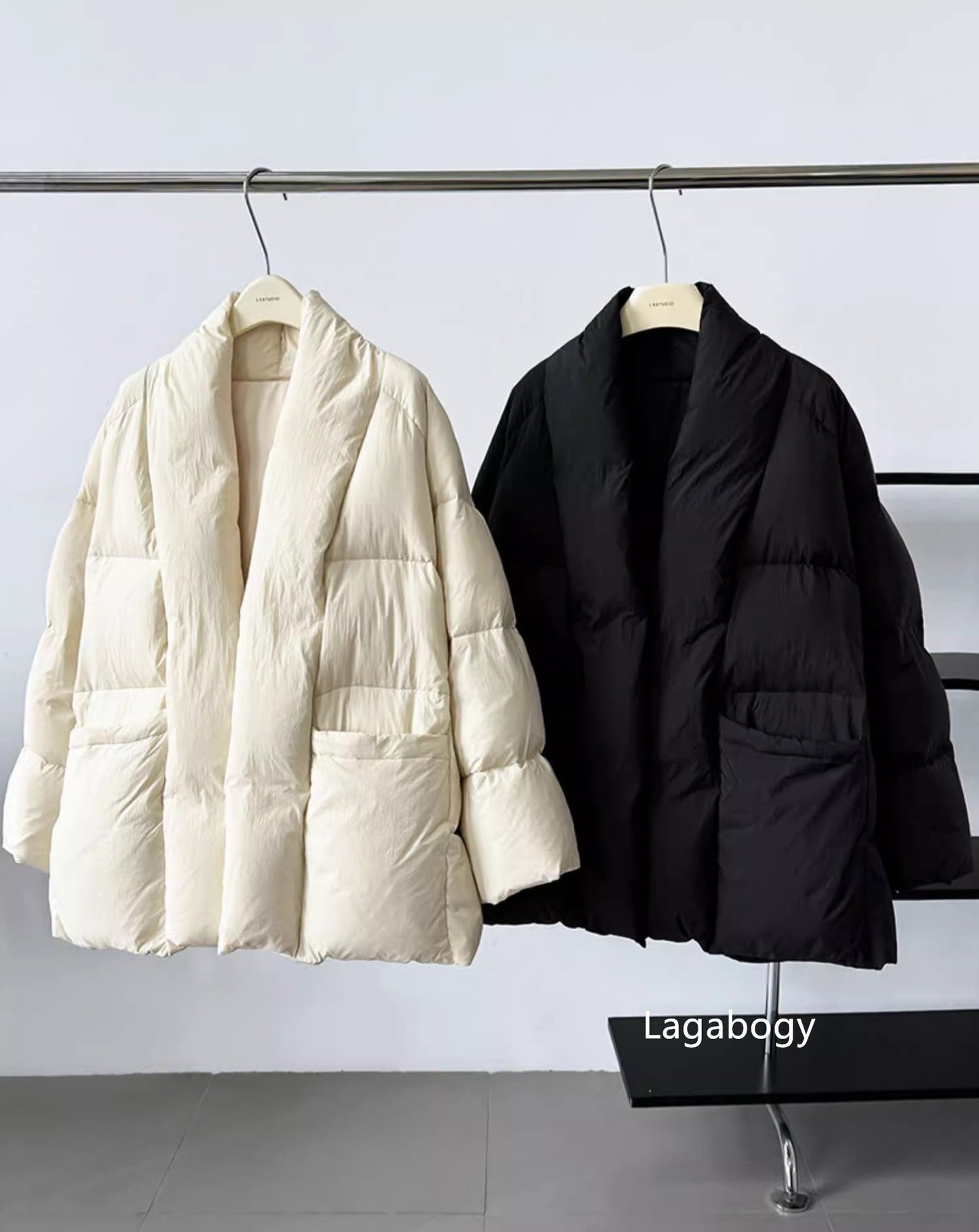 Lagabogy 2025 Winter Belt Waist-Tight Elegant Warm 90% White Duck Down Jacket Female Long Sleeve Solid Color V-neck Puffer Coat