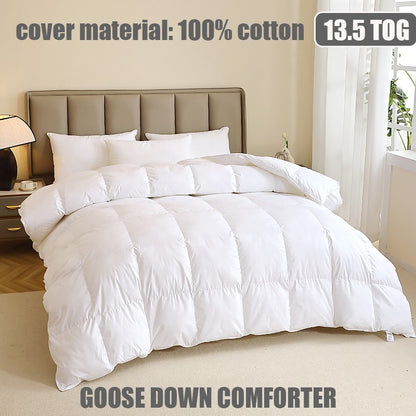 135x200/200x200/220x220/220x260cm White King Super King Thick Goose Down Duvet Comforter