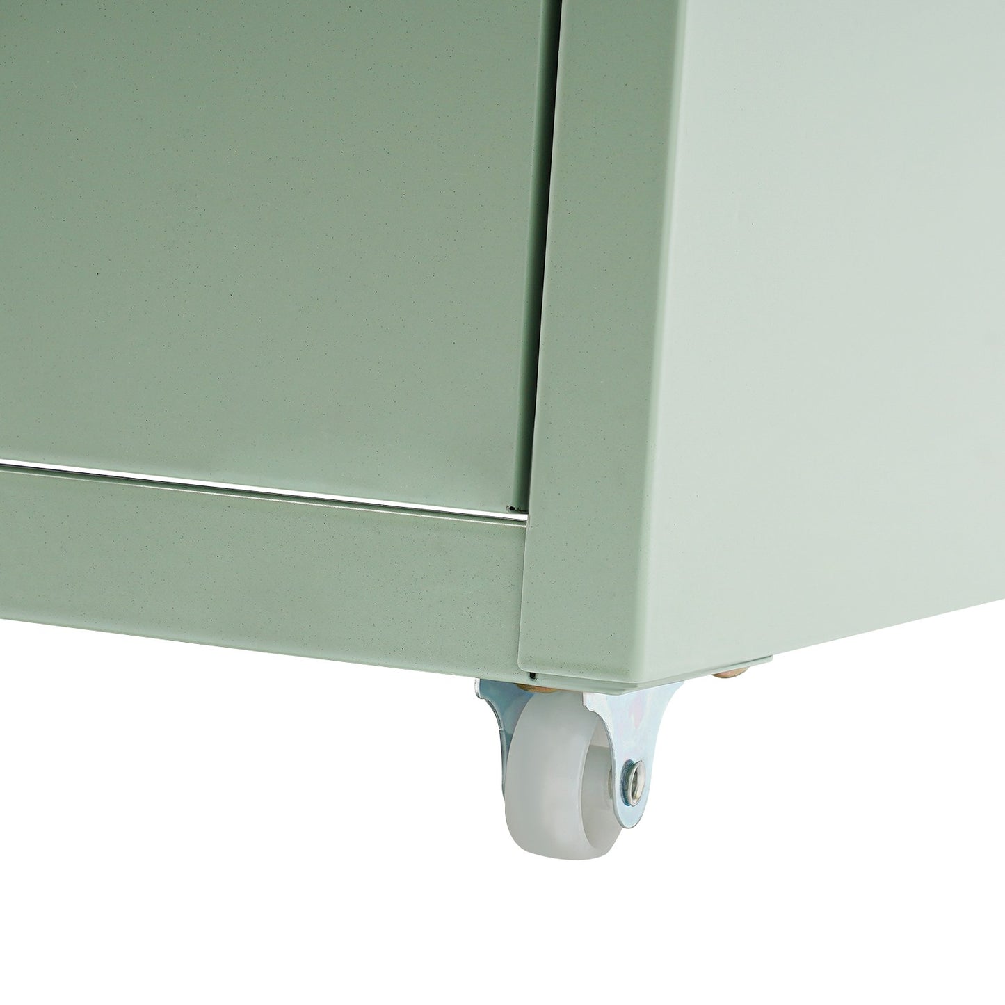 Gaveteiro de Metal com Rodas e Fechadura | Armário para Documentos com 6 Gavetas para Escritório em Casa, com Rodas | Branco-sujo/Verde/Amarelo