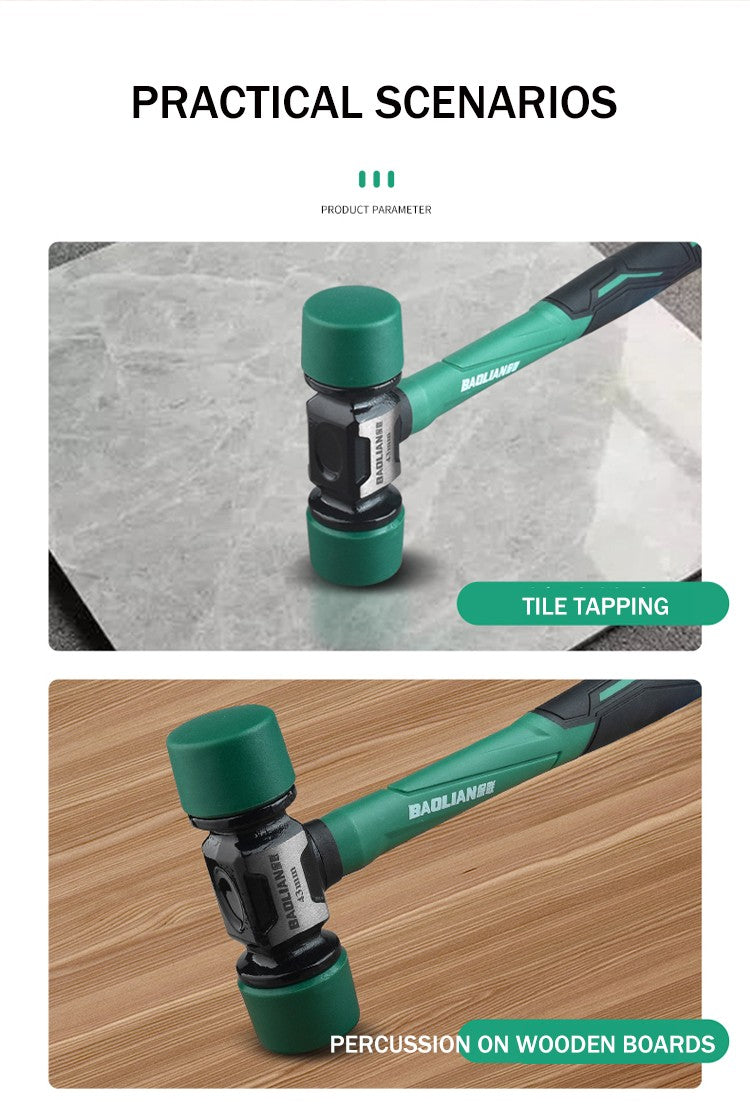 Martelo de Borracha Transformável Multifuncional Martelo de Borracha de Alta Resistência Antivibração e Antiderrapante Ferramentas de Trabalho Profissionais