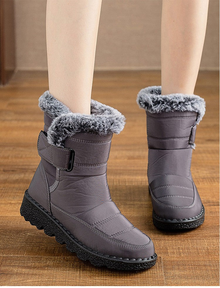 Women's Boots 2025 Trend Snow Boots With Fur Winter Shoes Woman Low Heels Footwear Winter Boots Women Combat Middle Botas Mujer
