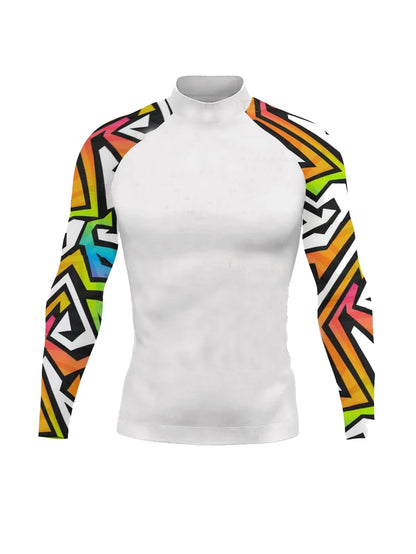 Men's Rashguard Surfing Shirt Quick Dry Long Sleeve Lycra Sun Screen Beachwear Surf Sweatshirt UV Protection Swimwear