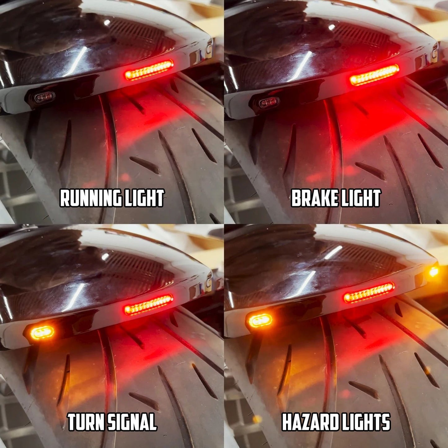 Assento Traseiro para Moto com Luz de Freio e Seta LED, Paralama Guarda-lamas para Harley Softail Fat Boy Breakout FXDR 2018-2023