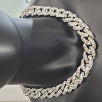 Corrente Cubana da Moda Miami Gelo 20MM Colar de Lua Totalmente Cravejado com Diamantes Fivela Longa Pulseira Joias Hip Hop Colares Para Homens