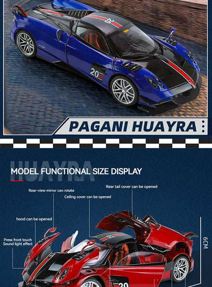 1:18 Pagani Huayra BC Azul Francia/Candy Blue com detalhes em carbono 1/18 Carro Modelo da Autoart