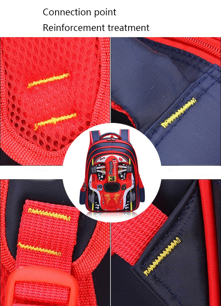 Mochila Infantil de Carro 3D Personalizada para Meninos, Mochila Escolar Divertida de Desenho Animado, Mochila de Livros Infantil, Mochila Estilosa para Meninos, Durável e Impermeável