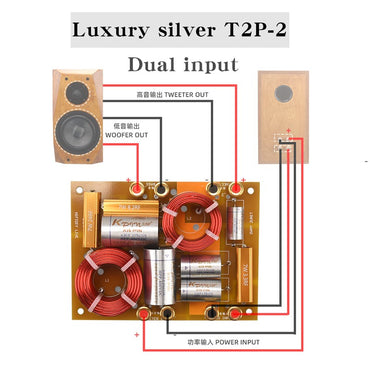 HIFIDIY Hi-Fi 2 VIAS 2 unidades de alto-falante (tweeter + grave) Crossovers divisores de frequência de áudio T2B