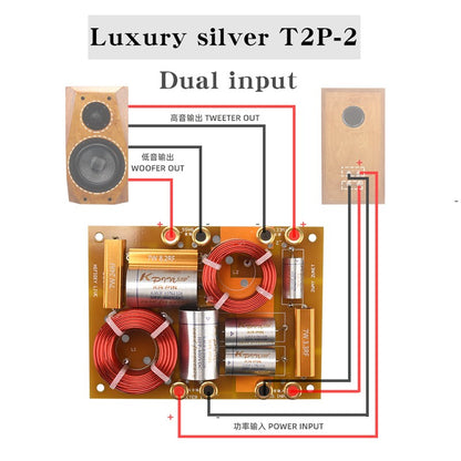 HIFIDIY Hi-Fi 2 VIAS 2 unidades de alto-falante (tweeter + grave) Crossovers divisores de frequência de áudio T2B