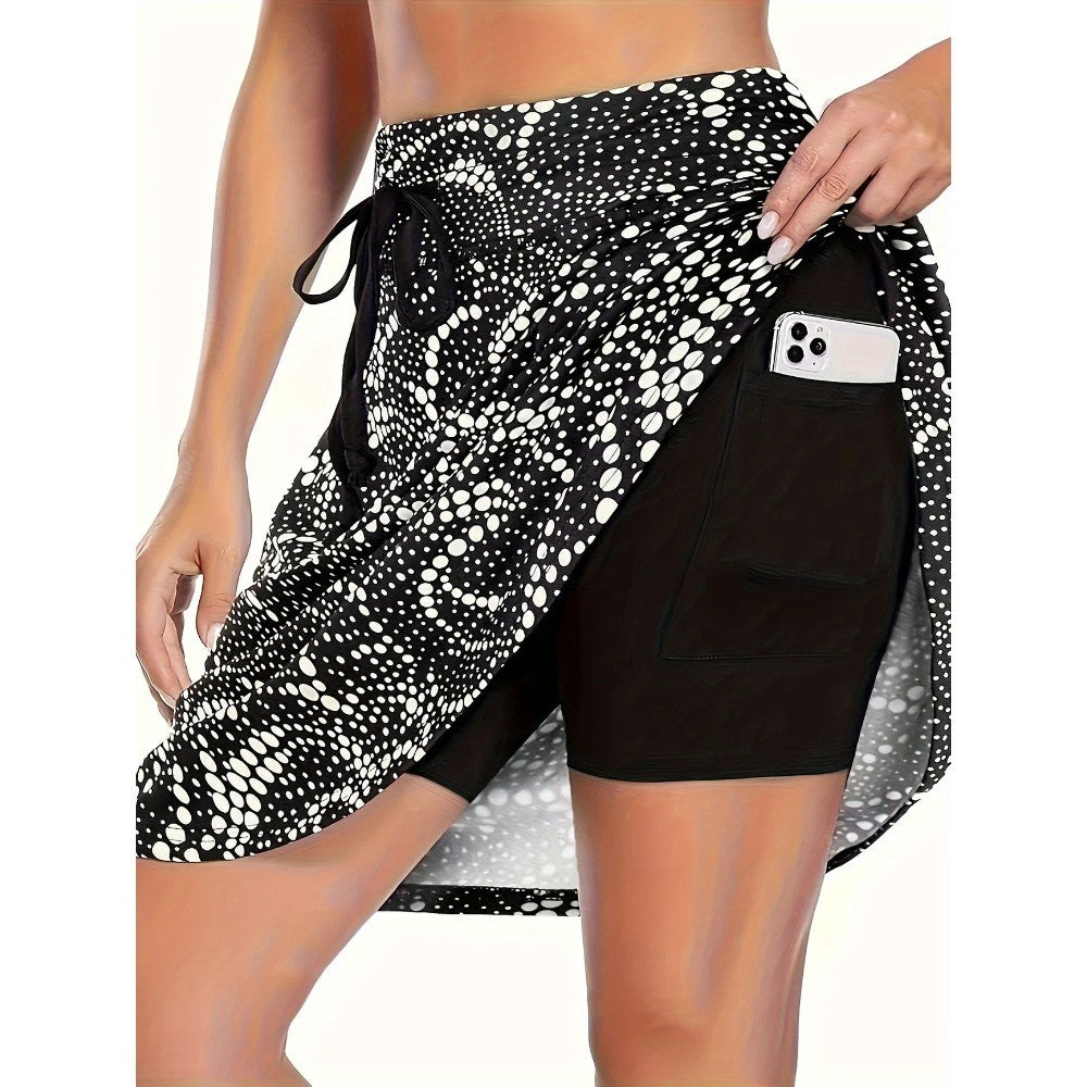 Plus Size 1XL-5XL New Women's Fashion High-Waisted Slim-Fit A-Line Printed Shorts Skirt Ladies High Rise  A-line Mini Skirt