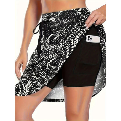 Plus Size 1XL-5XL New Women's Fashion High-Waisted Slim-Fit A-Line Printed Shorts Skirt Ladies High Rise  A-line Mini Skirt