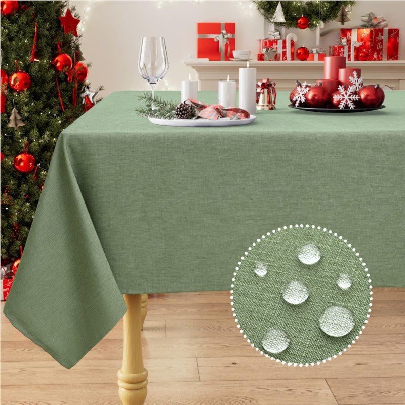 Homaxy Restuarant Rectangle Linen Tablecloths Waterproof Wipeable Fabric Table cloths Kitchen Dining Dirt-Repellent Table Covers