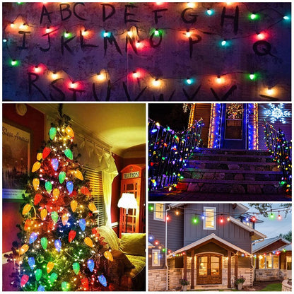 C7 Multicolor Garland Led String Lights 110V 220V E12 0.6W Waterproof Plastics Anti-Drop Festoon New Year's Brithday Light Chain