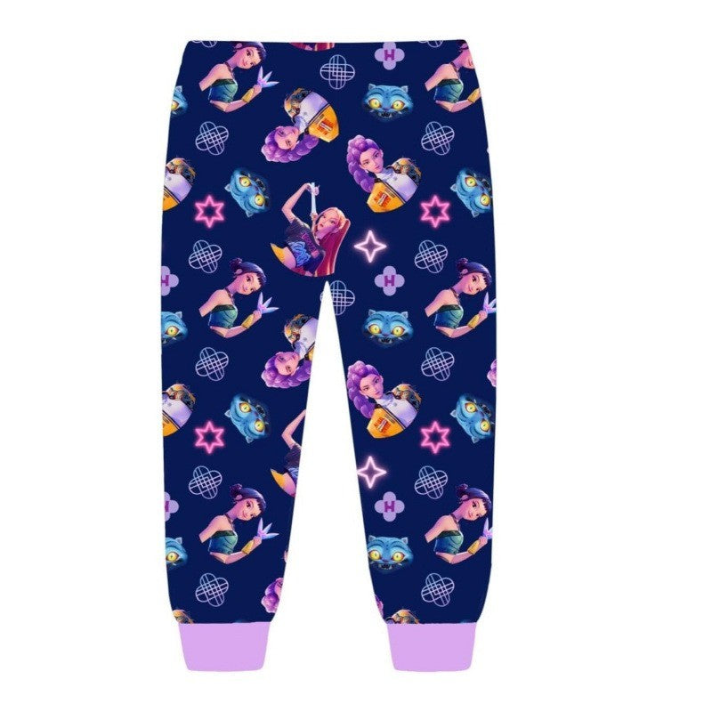 KPop Demon Hunters Movie Conjunto de Pijama Periférico Kawaii Manga Comprida Calça Comprida Anime Fantasia Brinquedo Infantil Presente de Natal