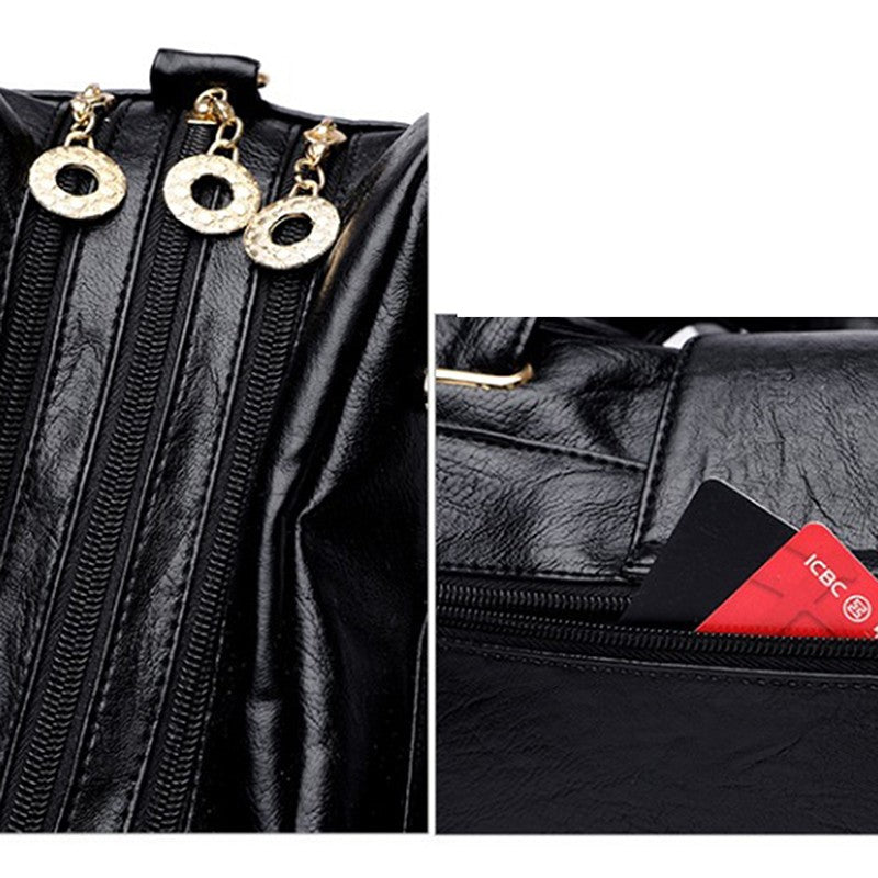 Women Multi-layers Top-handle Bag Quality Leather Handbags Purses Female Luxury Designer Large Capacity Boston Ladies Sac A Main