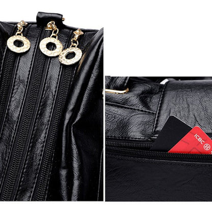 Women Multi-layers Top-handle Bag Quality Leather Handbags Purses Female Luxury Designer Large Capacity Boston Ladies Sac A Main