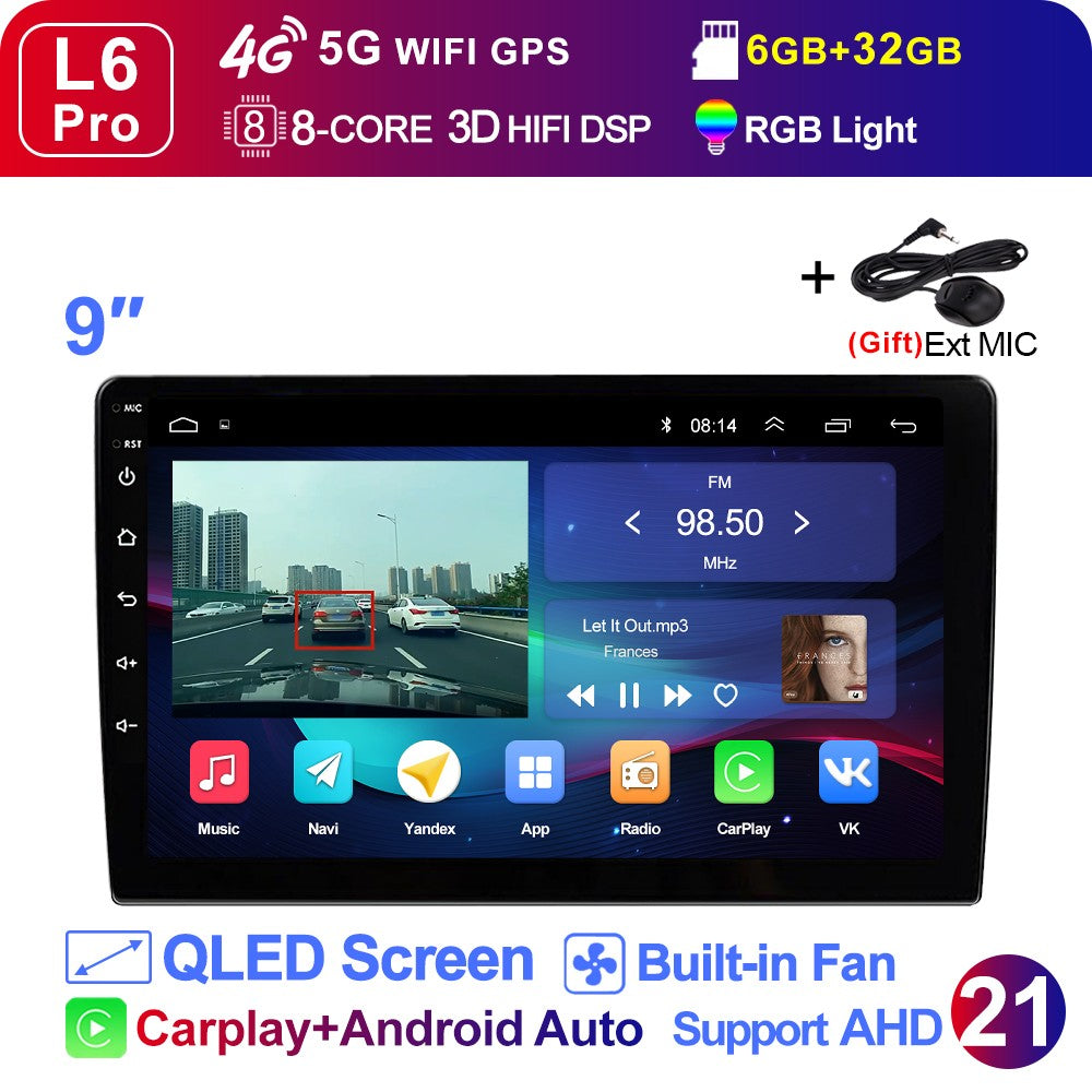 LEHX L3X 5G WIFI 2din 9 inch Android 15 Car Radio Steeo CarPlay gps for Toyota VW Hyundai Kia Honda LADA FIAT Autoradio Headunit