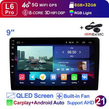LEHX L3X 5G WIFI 2din 9 inch Android 15 Car Radio Steeo CarPlay gps for Toyota VW Hyundai Kia Honda LADA FIAT Autoradio Headunit