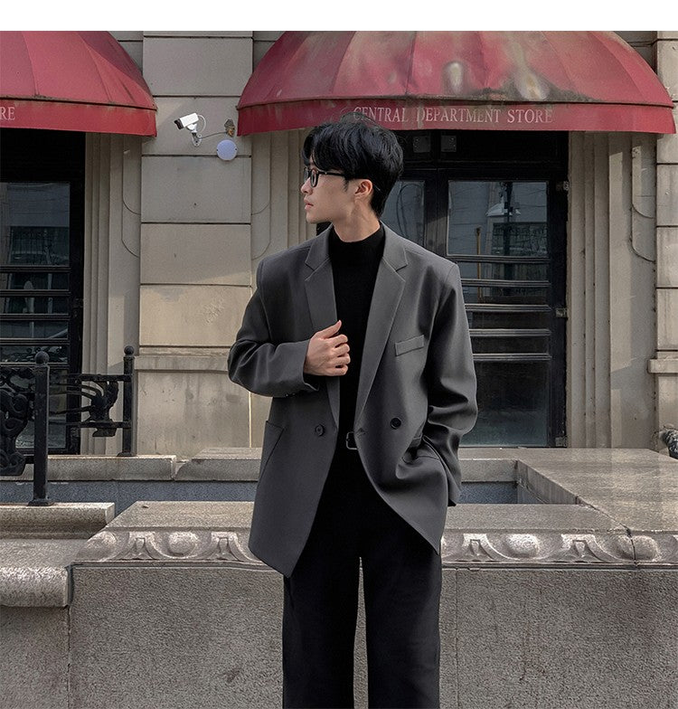 2024 Spring Summer Men Formal Blazers Men Korean Fashion Loose Casual Dress Jacket Men Harajuku Social Suit Jacket Clothing