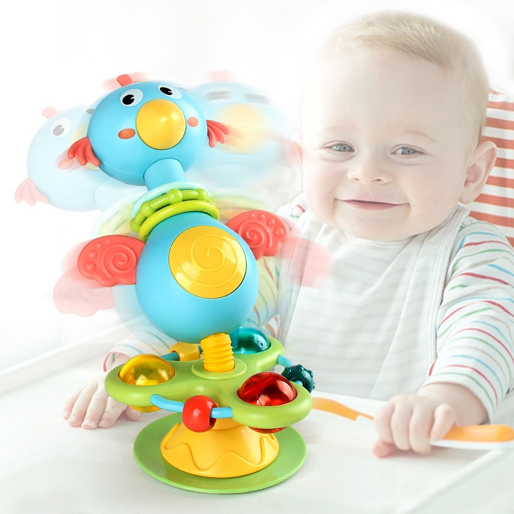 Chocalho de Bebê para Cadeira de Alimentação com Ventosa, Brinquedos Giratórios para Bebês, Brinquedo Interativo para Bandeja de Bebê, Presente de Recém-nascido para Crianças