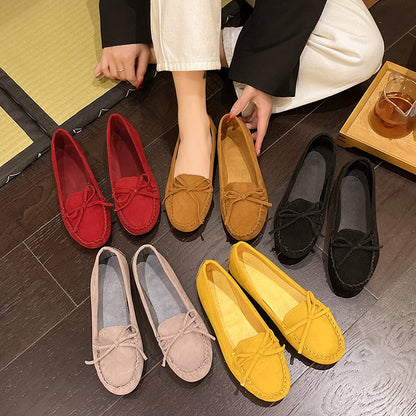 New Women Loafers Slip on Ladies Flats Shoes Brand Spring Autumn Casual Flat Shoes Leather Cashmere Single Shoes Plus Siz