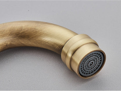 Antique Brass Bathroom Faucet Rotating Spout Basin Sink Mixer Tap Bathroom Kitchen Washing Faucet Washbasin Taps Kitchen Mixers