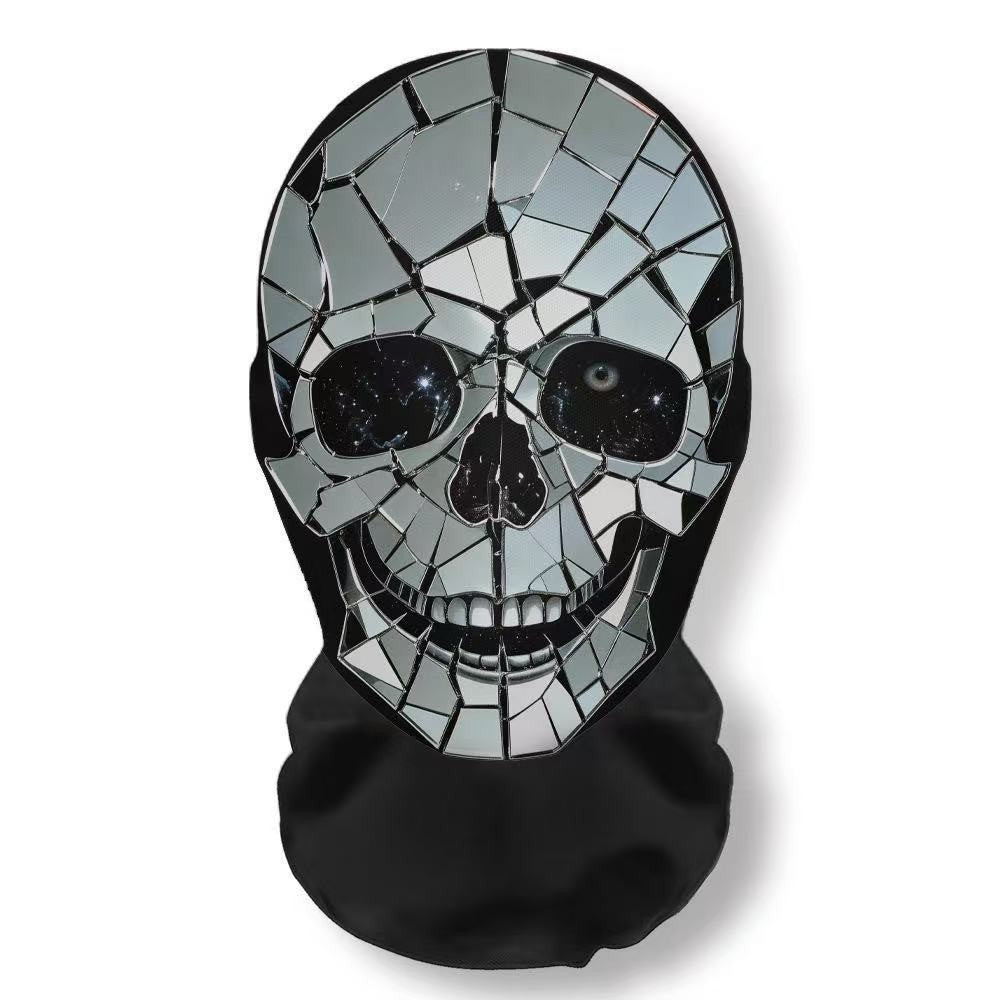 Realistic 3D Horror Skull Zombie Full Face Mask Breathable Mesh Headgear Cosplay Prop for Halloween Party Prank Carnival Costume