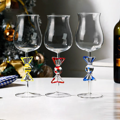 Copo de Vidro Criativo de Alta Boro para Doces, Taça Alta, Presente de Natal, Taça de Vinho Tinto para Doces de Alta Qualidade para Casa