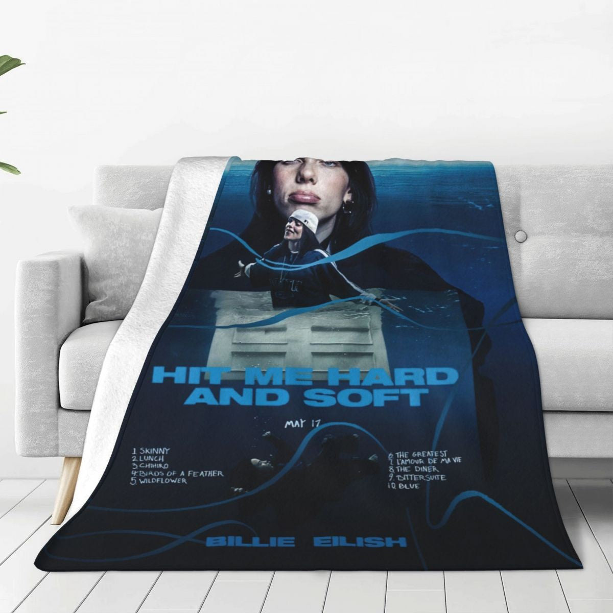 Manta de Lã Hit Me Hard And Soft Merch Billie Macia e Aconchegante para Carro e Quilt