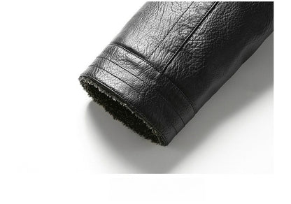 2025 veluokldly Leather Jacket Man Winter Motocross Windproof Warm PU Leather Coat chaqueta Male Trendy Motorcycle Fleece Coats