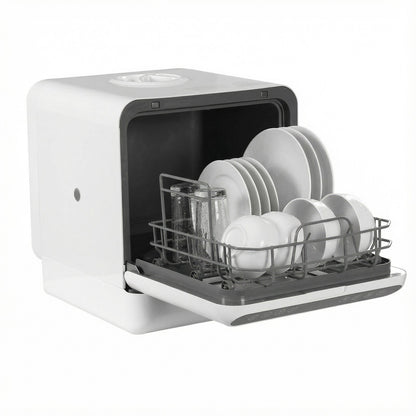 Mini Dishwasher with 6L Built-in Water Tank Automatic Dishwasher No Hookup Needed High-Temp& Air-Dry Function for Apartments