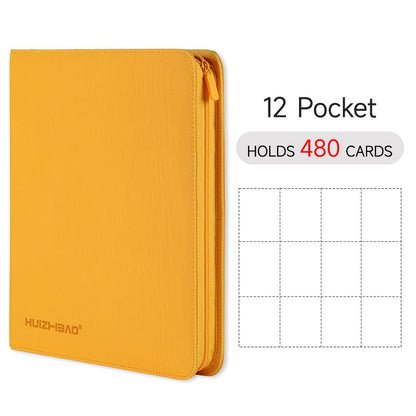 Fichário de Cartões com Zíper, 9/12 Bolsos, Álbum de cards de troca, Página de carregamento lateral durável para mtg tcg para pokemon para yugioh para futebol