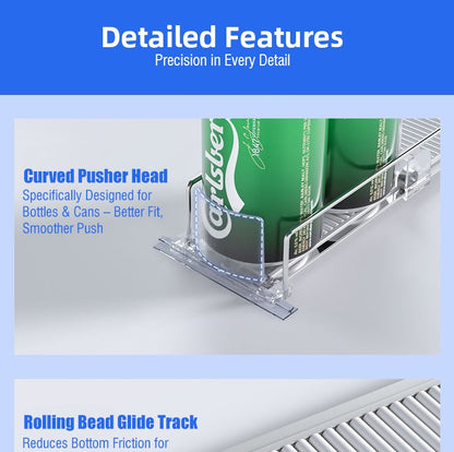 1-5pcs Automatic Beverage Pusher Supermarket Freezer Home Refrigerator Self-Sliding Track Organizer Cans Bottles Cola Drinks