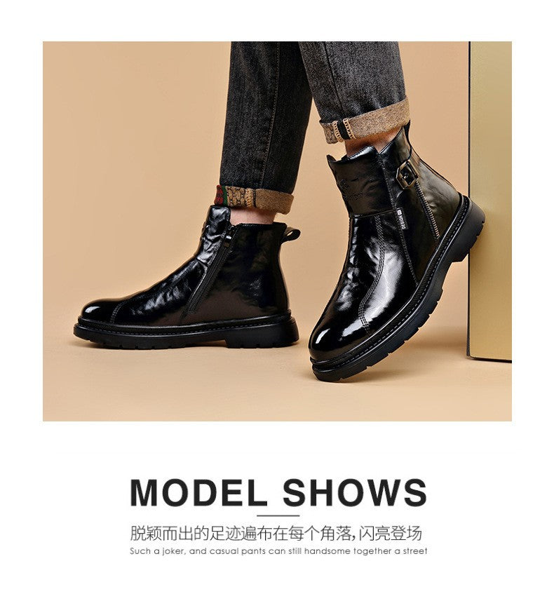 British-style Men's Casual Retro Chelsea Boots for Men Autumn Winter Cow Leather Shoes Male Fashion New Designer Ankle Boots Man