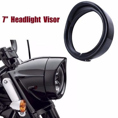 Motorcycle Headlight Trim For Harley Touring Road King Electra Glide Softail FLD/FLH Parts 7" Ring Bezel Visor 4.5" Led Fog Lamp