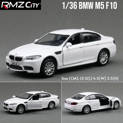 1/36 BMW M2 M3 M4 M5 Modelo de Carro de Brinquedo para Crianças RMZ City Miniatura de Metal Fundido de Corrida com Fricção para Coleção, Presente para Meninos