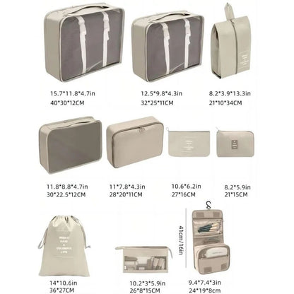 7/8/9-piece Set Travel Storage Bags,Digital Toiletries Shoes Clothes Organizer bag Suitcase Clothes Tidy Pouch,Packing Cubes Set