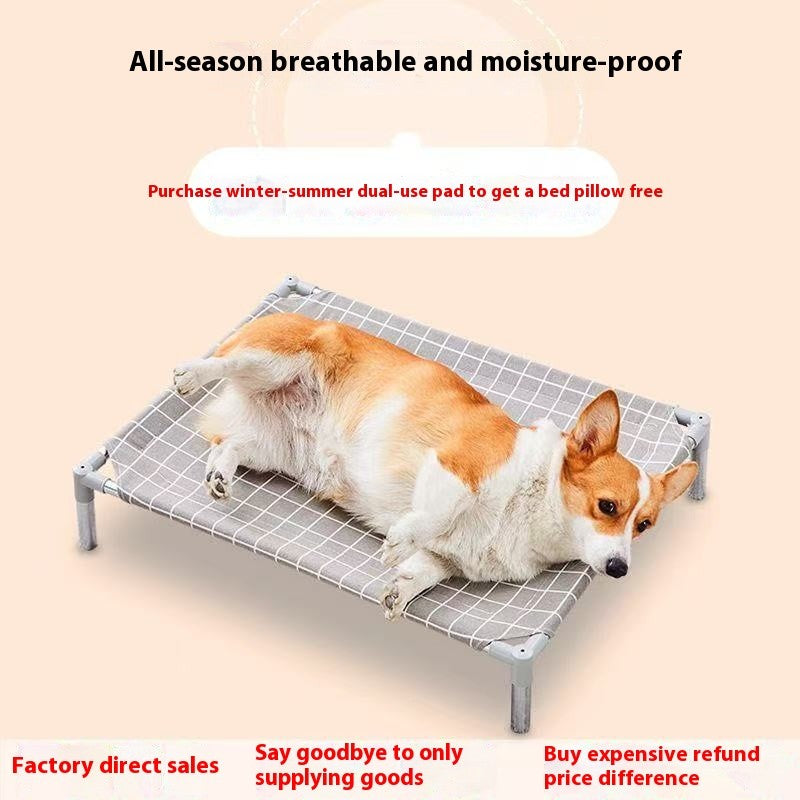 Cama Elevada para Pets com Estrutura em Aço Inoxidável - Cama para Cães Militares para Todas as Estações Removível Lavável Fora do Chão para Pequenos Pets